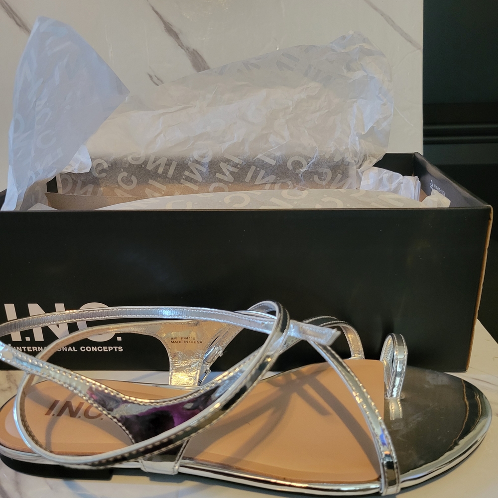 INC International Concepts Women's Silver Sandals